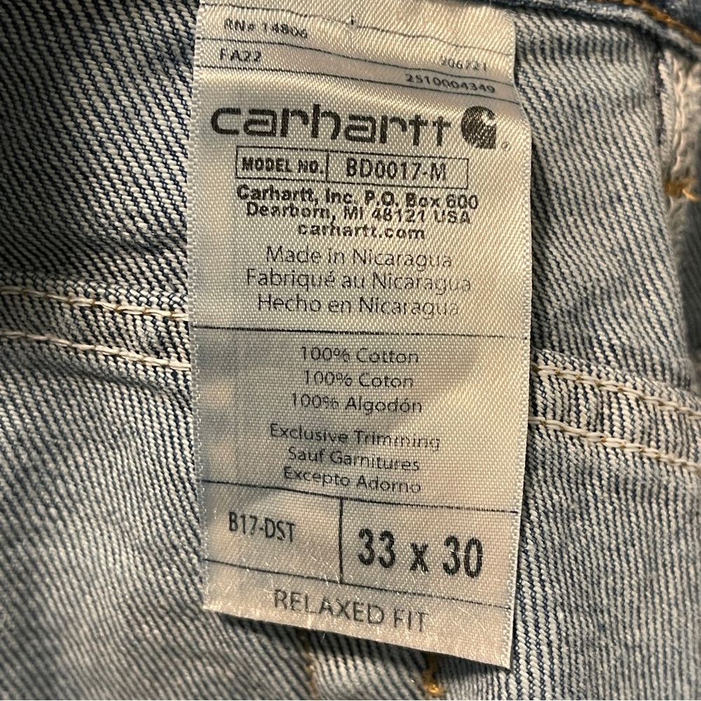 Carhartt Men's Relaxed Fit Blue Jeans - Picture 6 of 6